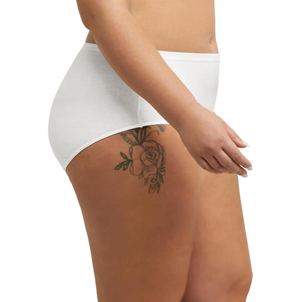 Hanes Women's Cool Comfort Cotton Brief 6-Pack, White, 13 (Pack of 6)