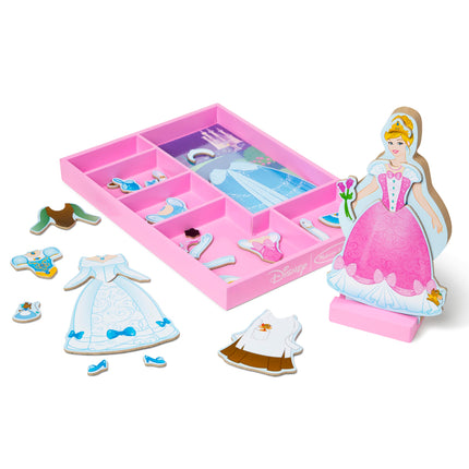 Melissa & Doug Disney Cinderella Magnetic Dress-Up Wooden Doll Pretend Play Set