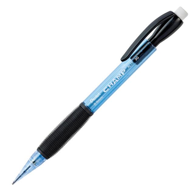 Portaminas Pentel CHAMP (0.9 mm), cuerpo azul tintado, paquete de 12 (AL19C)