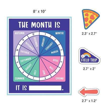 Carson Dellosa We Stick Together 163PC Classroom Calendar Bulletin Board Set, Monthly Calendar with Groovy Classroom Decor Accents, Weather & Days of The Week Chart for Bulletin Board & Wall Decor