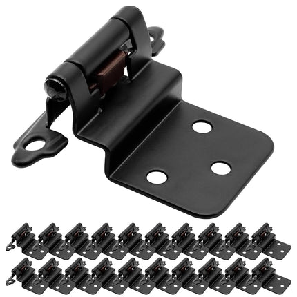 3/8" Inset Cabinet Hinges Black (10 Pairs -20 Pack