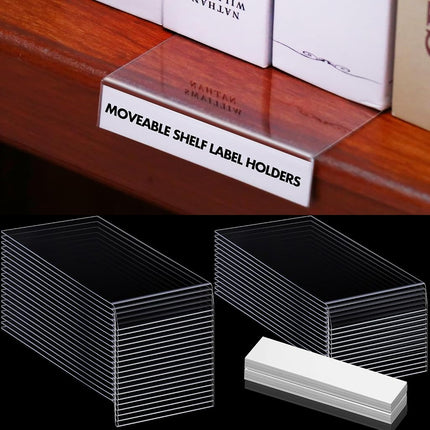 Containlol 30 Pcs PVC Shelf Label Holders with Ins