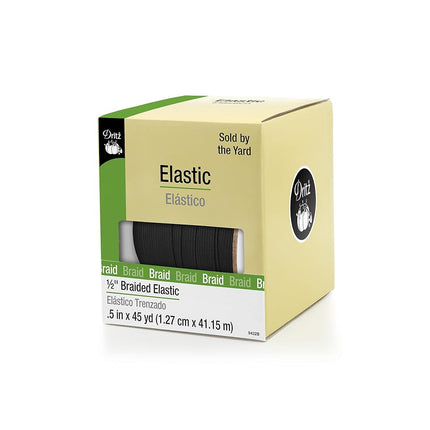 Dritz 1/2 x 45 yd Braided Elastic, Black