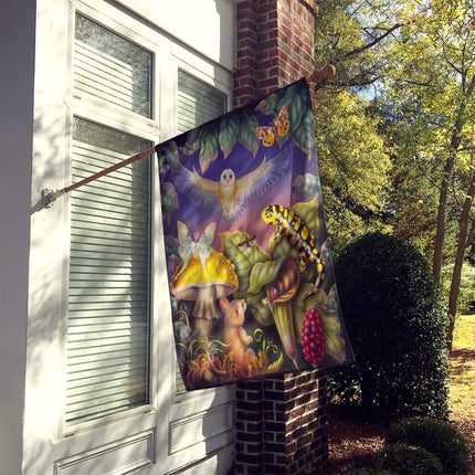 Caroline's Treasures PRS4008CHF Night Owl, Iguana, Butterfles Canvas House Size Outdoor-Flags, Multicolor