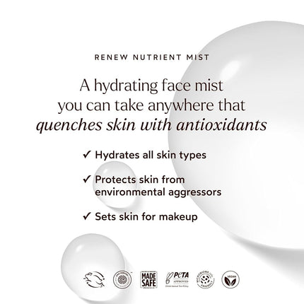 True Botanicals Renew Nutrient Mist | Deeply Hydrates & Refreshes On the Go |Dermatologist Tested, Non-Toxic, Hypoallergenic, Vegan, MADESAFE Certfied | (1.7 oz | 50 ml)