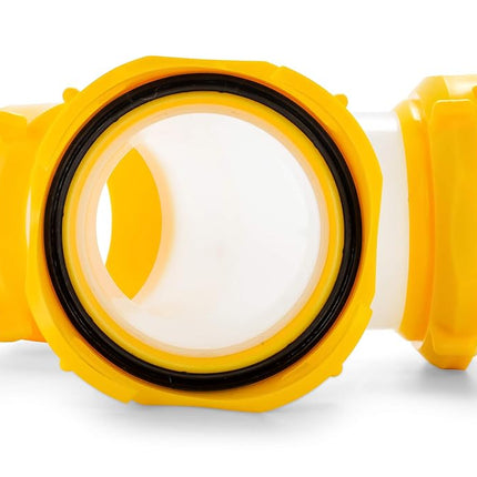 Camco 39629 Revolution Translucent Wye Fitting -Connects Two Sewer Hoses with Lug Fittings The Same Dump Station, Odor Tight Connection