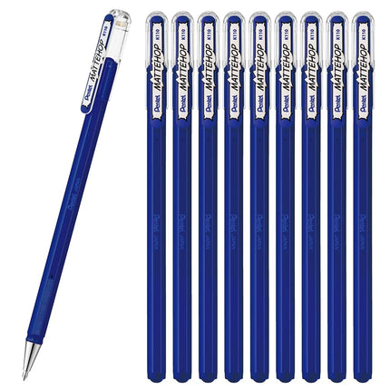 Pentel Color Ballpoint Pen, Matte Hop, Blue, 10 Count K110-VC