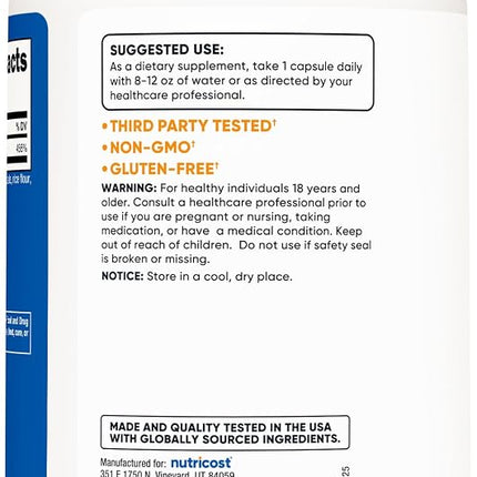 Nutricost Zinc Gluconate - Gluten Free And Non-Gmo 240 Caps