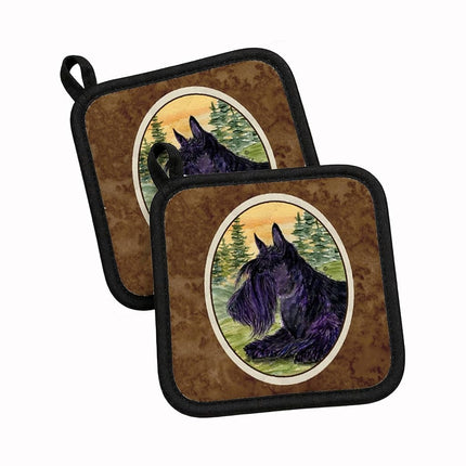 Caroline's Treasures SS8511PTHD, Paire de maniques Scottish Terrier, Tissu, Multicolore