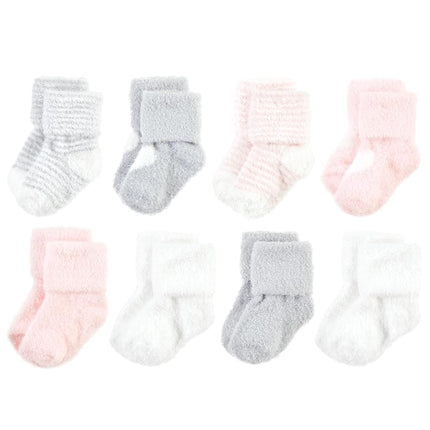 Hudson Baby Calcetines de Felpa y Algodón para Bebés Unisex, Corazón Rosa, 6-12 Meses