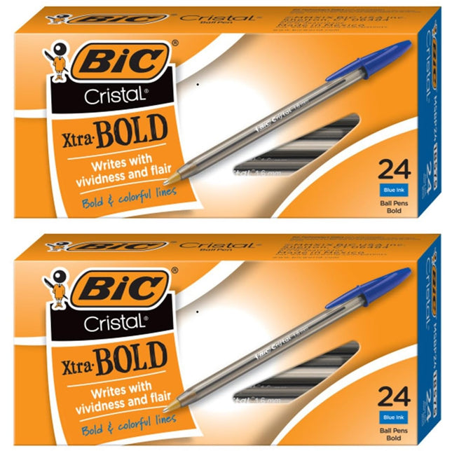 Value Pack of 48 - BIC Cristal Bold (1.6mm) Ball P
