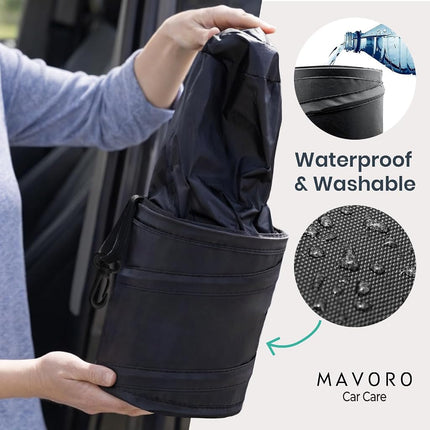 Mavoro Car Trash Can | Waterproof | Collapsible Pop-Up | 2 Gallon | 1-Pack