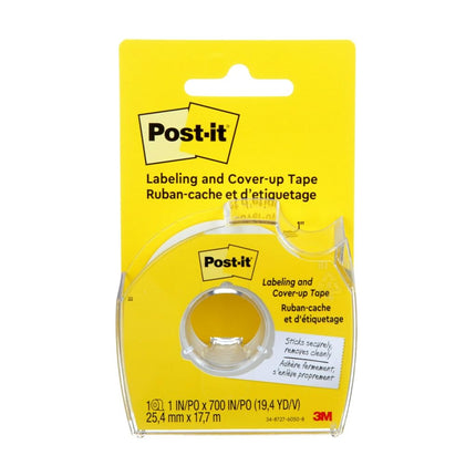 Post-it 658 Labeling & Cover-Up Tape, Non-Refillable, 1" x 700" Roll, 6 PACK