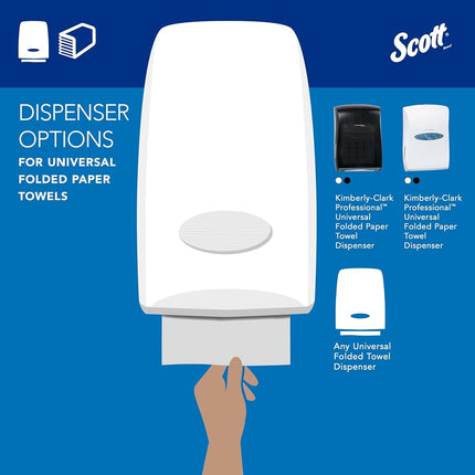 Scott C Fold Paper Towels (01510) with Fast-Drying Absorbency Pockets, 12 Packs/Case, 200 C Fold Towels/Pack