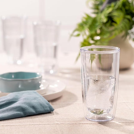 Tervis Crystal Clear Tabletop Made in USA Double Walled Insulated Tumbler Travel Cup Keeps Drinks Cold & Hot, 16oz - 4pk, Classic