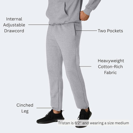 Hanes Men's Ultimate Cotton Pant Sweatpants, Light Steel, Large