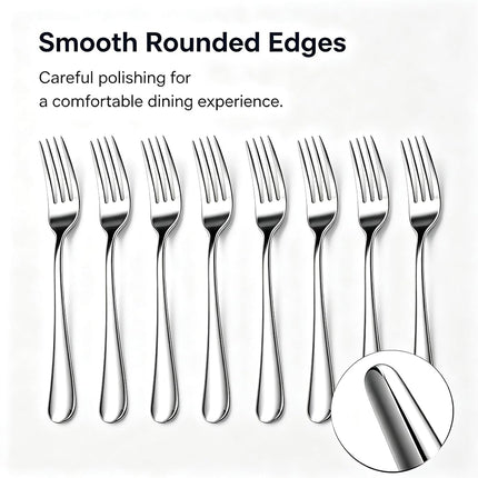 24 PCS Forks Stainless Steel, Food Grade Stainless Steel Metal Forks Cutlery Set, Table Dinner Forks Silverware Set for Home, Kitchen, Restaurant, Dishwasher Safe (8 inch, Silver)