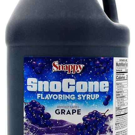 Snappy Popcorn Snappy Snow Cone Syrup 1 Gallon, Gr
