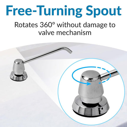 Bobrick 8226 Counter-Mounted Soap Dispenser, 34oz, Stainless Steel