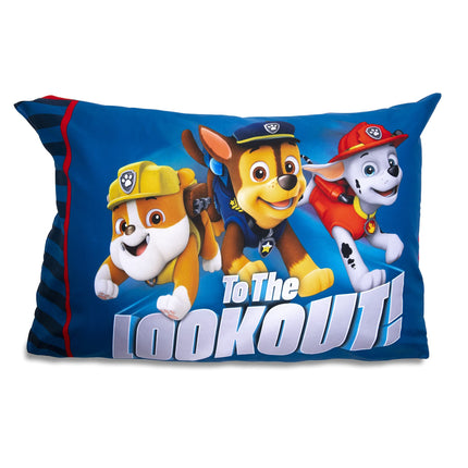 Juego de sábana ajustable y funda de almohada Paw Patrol para niños pequeños, Rojo