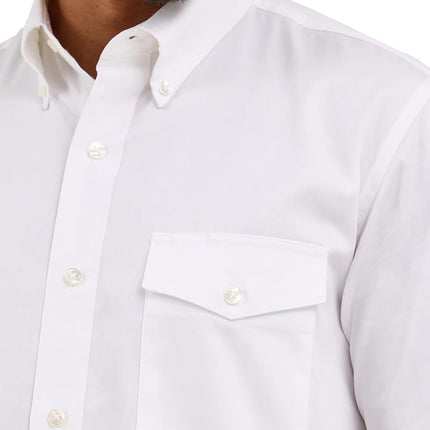 Wrangler Men's Painted Desert Two Pocket Long Sleeve Button Work Shirt, White, Large