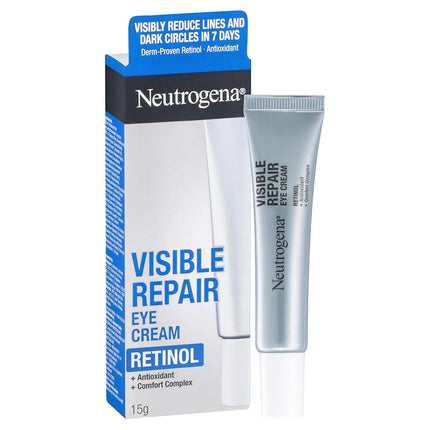 Neutrogena Visible Repair Retinol Eye Cream 15g – Anti-Ageing Eye cream for Dark Circles, Fine Lines & Wrinkles