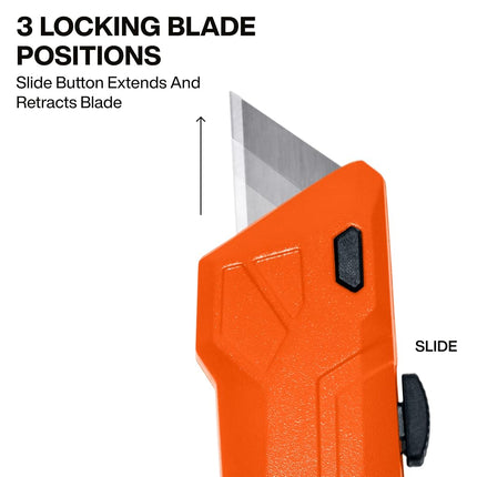 Klein Tools 44312 2-Piece Folding Utility Knife and Slide-Out Knife Set, FLICKBLADE, Retractable with On-Tool Blade Storage, Includes 5 Blades