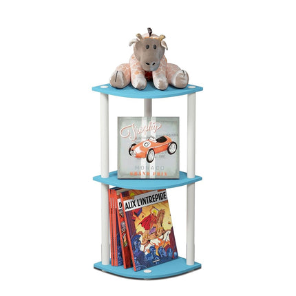Furinno TURN-N-TUBE Corner Shelf, 3-Tier Corner Bo