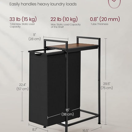 VASAGLE Laundry Hamper, Slim Laundry Basket, Pull-Out Removable Bag
