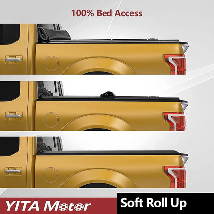 YITAMOTOR Soft Roll Up Truck Bed Tonneau Cover Compatible with 2005-2023 Nissan Frontier(NO México), Fleetside 5 ft Bed