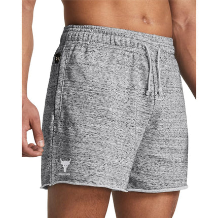 Under Armour Men's Project Rock Terry Shorts, (011) Mod Gray Medium Heather / / White, Small