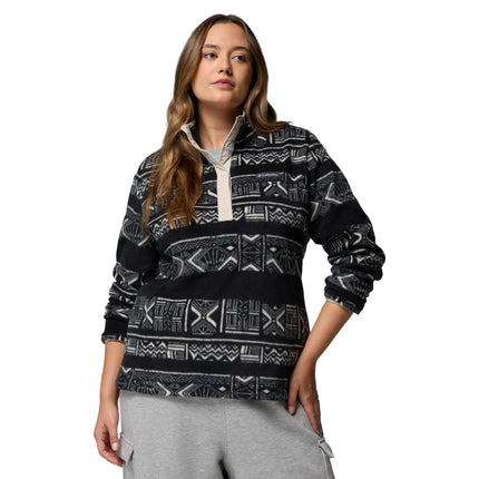 Columbia Women's Benton Springs Printed 1/2 Snap, Black Deschutes Days, XXL
