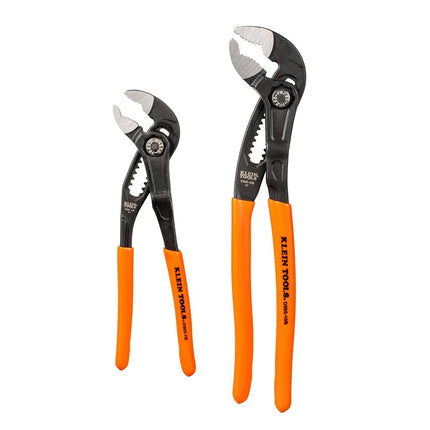 Klein Tools D5052BKIT 2-Piece Quick-Adjust Klaw Pump Pliers Set, 7-Inch and 10-Inch, Compact Design with V-Jaw and Hardened Teeth for Maximum Torque