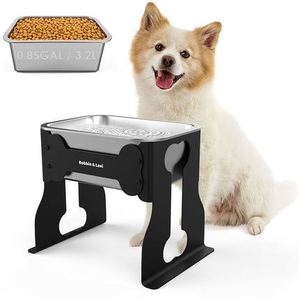 0.85 Gallon Dog Food Bowls Elevated, 10" Raised Do