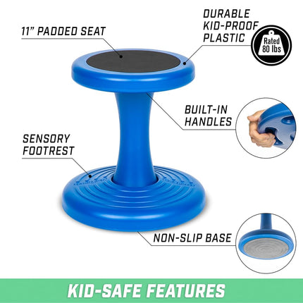 GoSports 14 Inch Wobble Chair - Sensory Stool for Active Kids - ADHD Chair for Classrooms or Home
