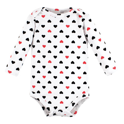 Hudson Baby unisex-baby Cotton Long-sleeve Bodysuits, Girl Mommy Red Black, Newborn