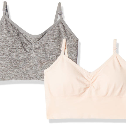 Maidenform Girls Seamless Ruched Crop Bra, Pearl/H