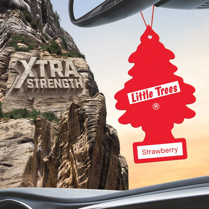 LITTLE TREES Car Air Freshener | X-tra Strength Provides Long-Lasting Scent for Auto or Home | Extra Boost of Fragrance | Strawberry, 2-Packs (12 Count)