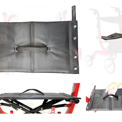 ReyjiuMed 10266 Nitro rollator seat Replacement,10.5"*18",w/Hardware and Tools,(12.Seat/Hdwr 1026608,13.Folding Strap Assy 1026609.),for Standard Model and Tall Model,1Ea,Black