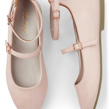The Children's Place Girls Closed Toe Ballet Flats, Blush Pink, 12 Little Kid