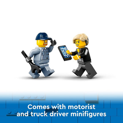 LEGO City Tow Truck and Sports Car Repair Vehicle Toy Set for 4 Plus Year Old Boys & Girls, with 2 Minifigures and Accessories Including a Cochlear Implant, Creative Gift Idea 60435