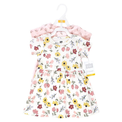 Robes en coton pour bébés filles Hudson Baby, motif floral peint doux, 0-3 mois
