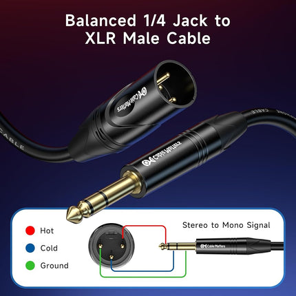 Cable Matters 6.35mm (1/4 Inch) to XLR Male to Male Cable 35 Feet
