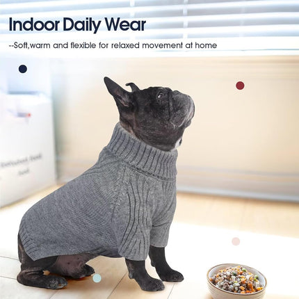 IECOii Extra Large Dog Sweater 4XL,Thermal Warm Dog Sweaters for Giant Breed Dogs,Turtleneck Knitted Knitwear for Pet Winter,Stretchy&Easy On Doggy Sweatshirt for Doberman,Great Dane(Light Grey,XXXXL)