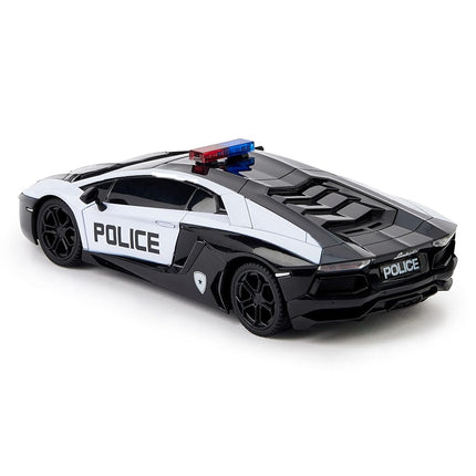 CMJ RC Cars Lamborghini Aventador LP700-4 Police Car Officially Licensed Remote Control Car 1:24 Scale Working Lights 2.4Ghz