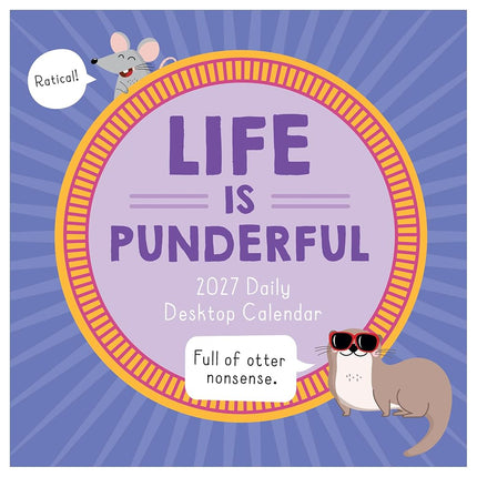 TF Publishing 2027 Puns of Fun Daily Desktop Calendar - Small Desk Calendar 2027 with over 300 Full-Color Tear-Off Pages and Standing Cardboard Easel - 5.25 in x 5.25 in