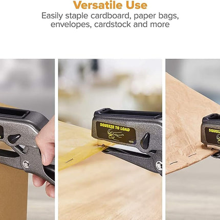 Bostitch Office B8 Plier Stapler Heavy Duty with 1250 1/4" Staples - 45-Sheet No Jam - Full Strip Metal Industrial Stapler - 210 Staple Capacity - for Cardboard, Paper, Fabric