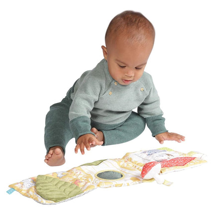 Manhattan Toy 161210 Deer One Soft Activity Crinkle Book & Fold Out Pat Mat for Baby and Toddler with Squeaker, Discovery Mirror and Teether, Multicolour,Medium