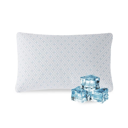 EGOHOME Cooling Shredded Memory Foam Hot, Adjustable Bed Side Back or Stomach Sleepers, Neck Sleeping, Pillow with Removable Cover, Queen(1PC), White 4 Pound