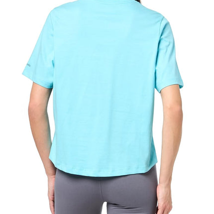 Columbia Women's North Cascades Relaxed Tee, Aquamarine/Elevated High, 1X Plus